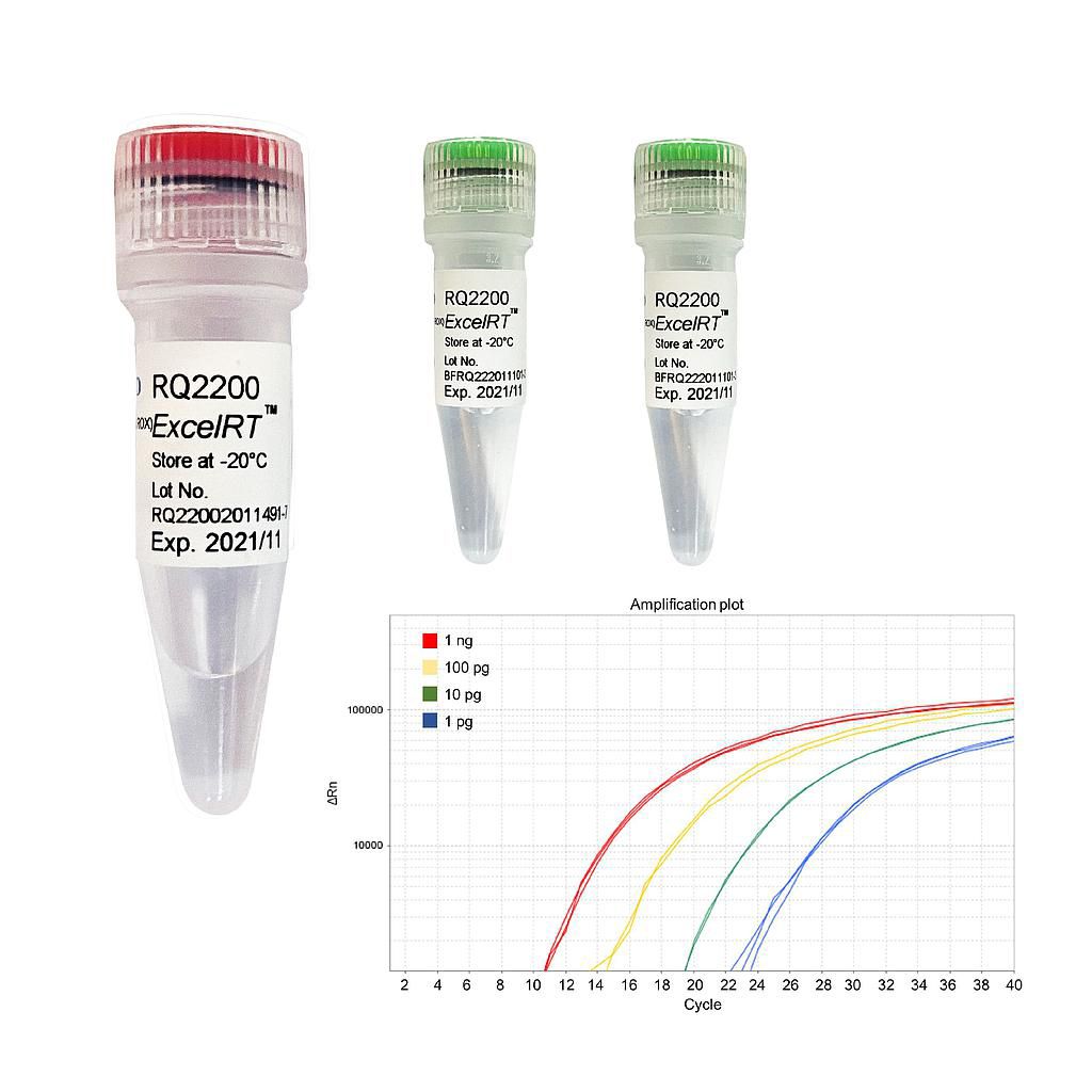 [RQ2200] ExcelRT™一步法高靈敏探針RT-qPCR試劑盒(無參比染料) , 200 RXN